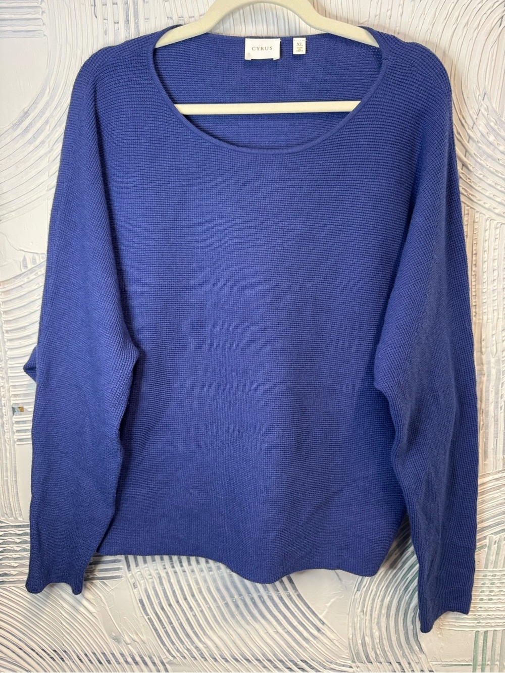 Cyrus Women's Deep Blue Crewneck Knit Sweater